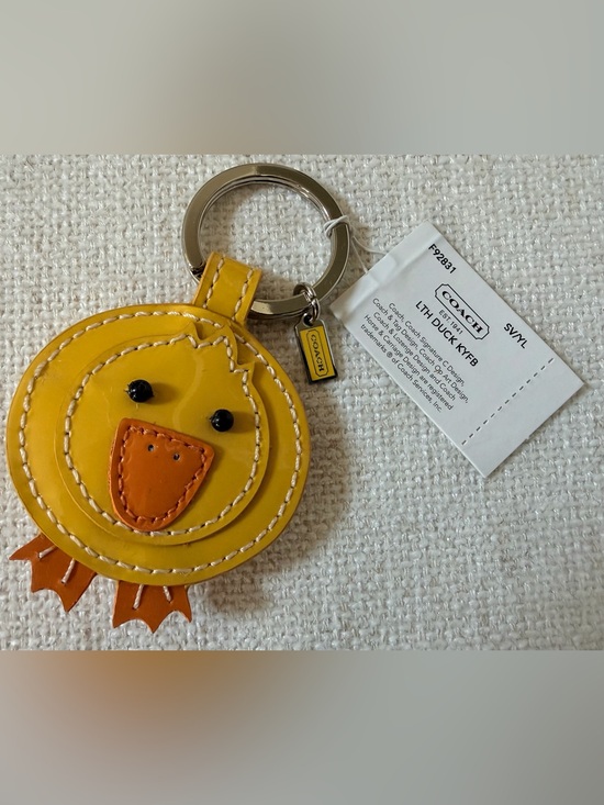 Coach Accessories - NWT Coach Yellow and Orange Minky Duck Keyring Charm